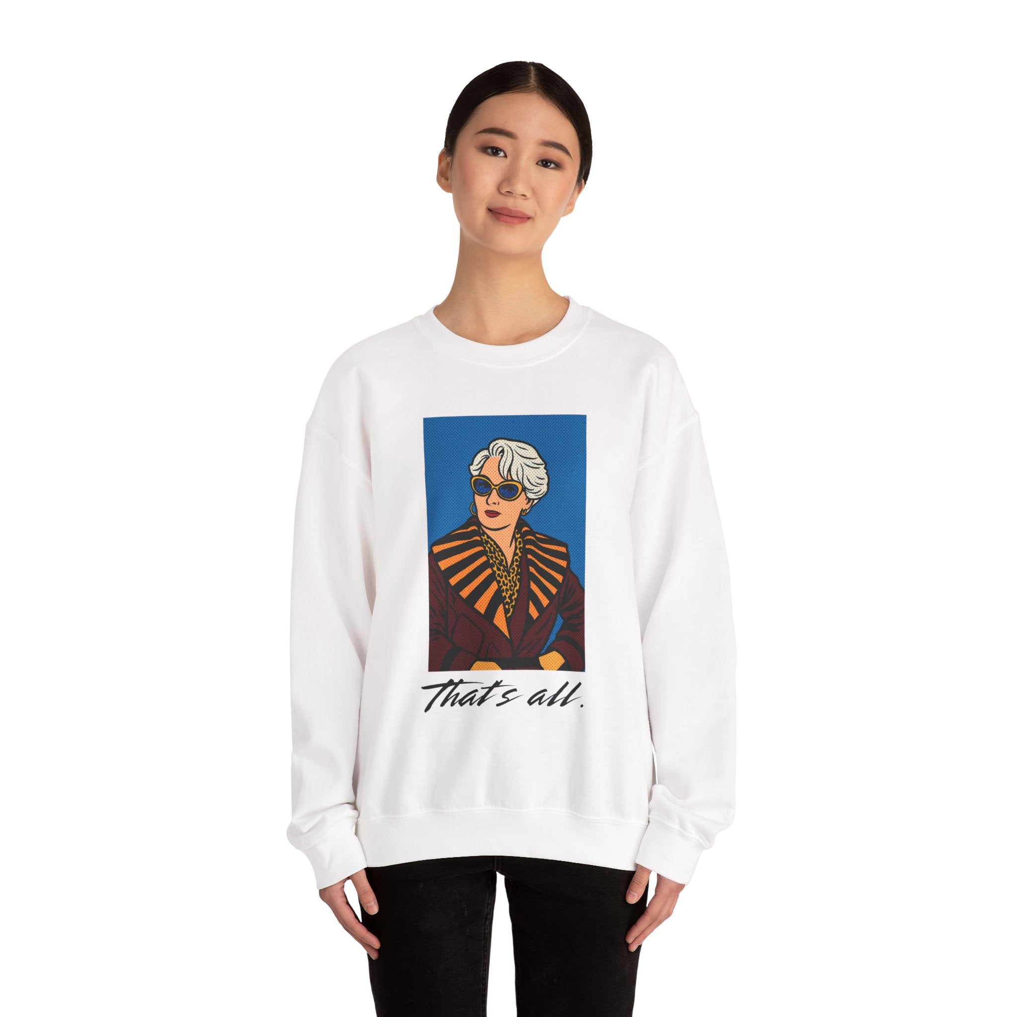 Crewneck Sweatshirt — Vintage Chic Portrait "That's all." Graphic