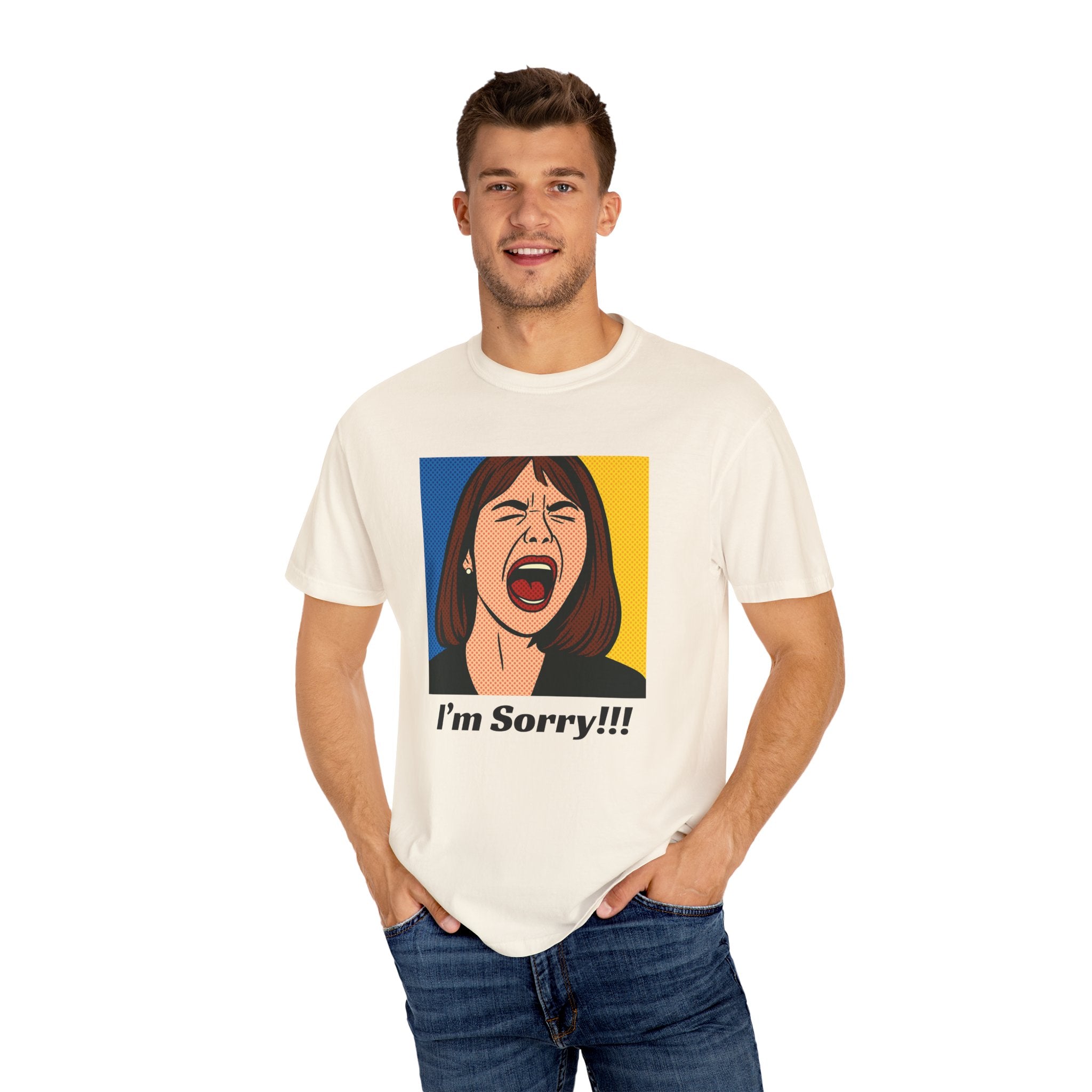 Graphic T-Shirt — Pop Art 'I'm Sorry!!!' Scream Design