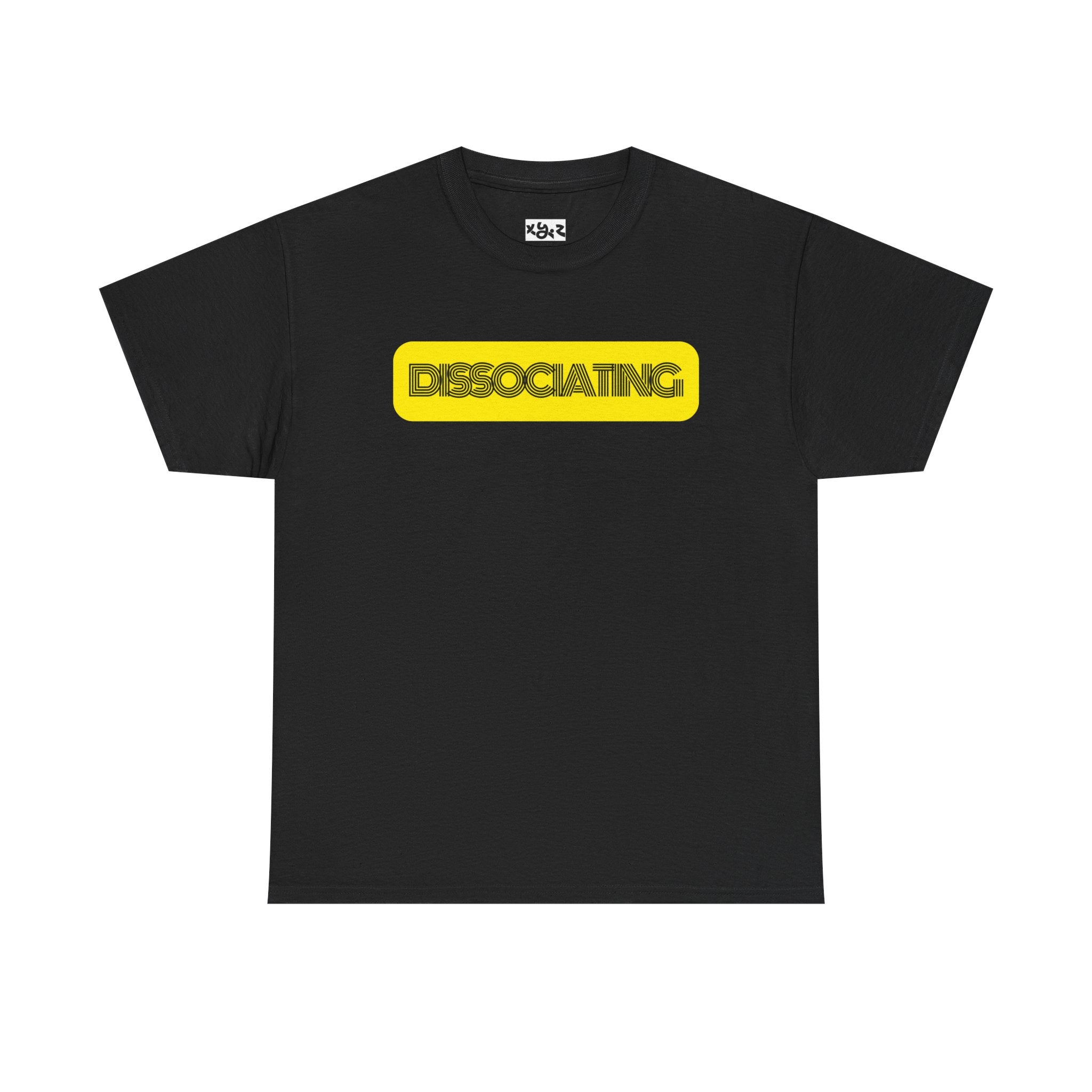 Dissociating T‑Shirt — Bold Yellow Retro Graphic Tee