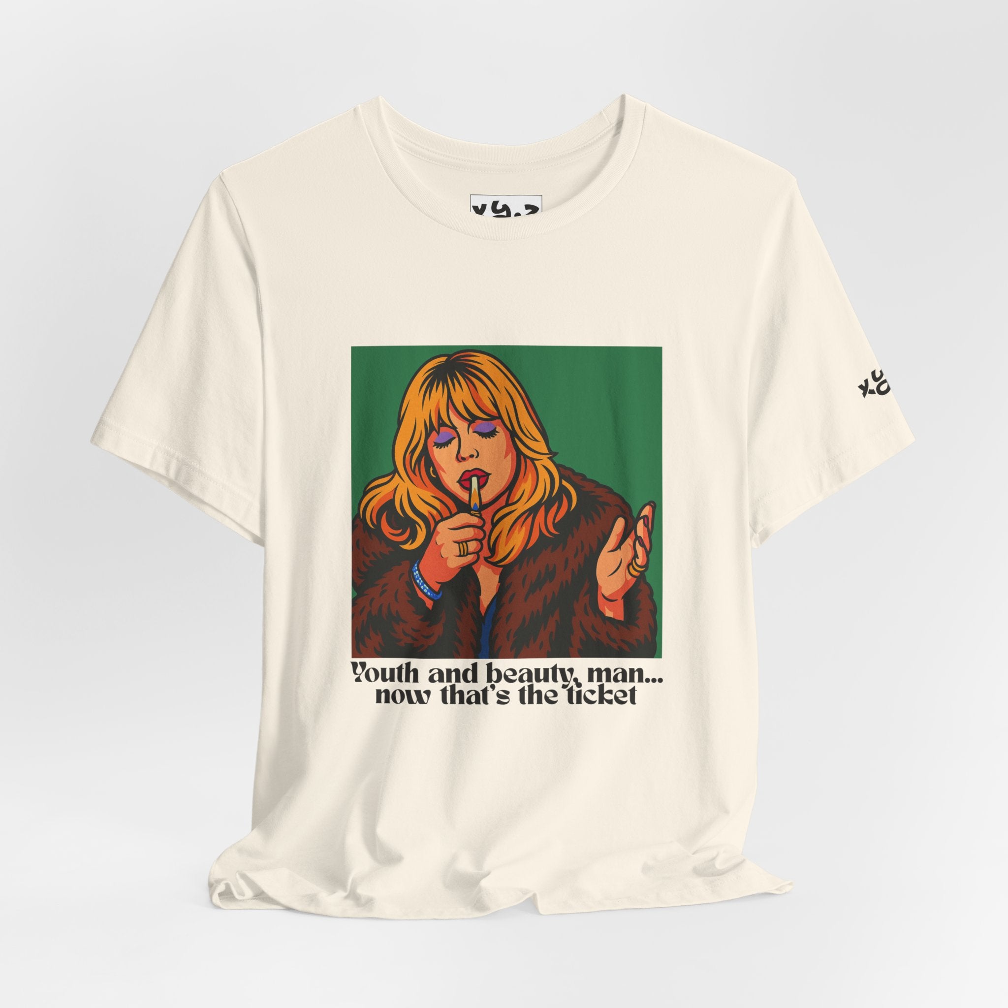 Retro Singer Graphic Tee — "Youth and beauty, man... now that's the ticket"