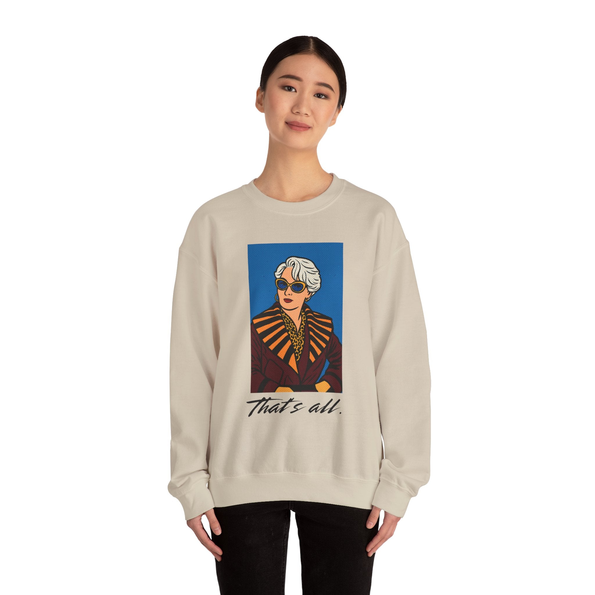 Crewneck Sweatshirt — Vintage Chic Portrait "That's all." Graphic