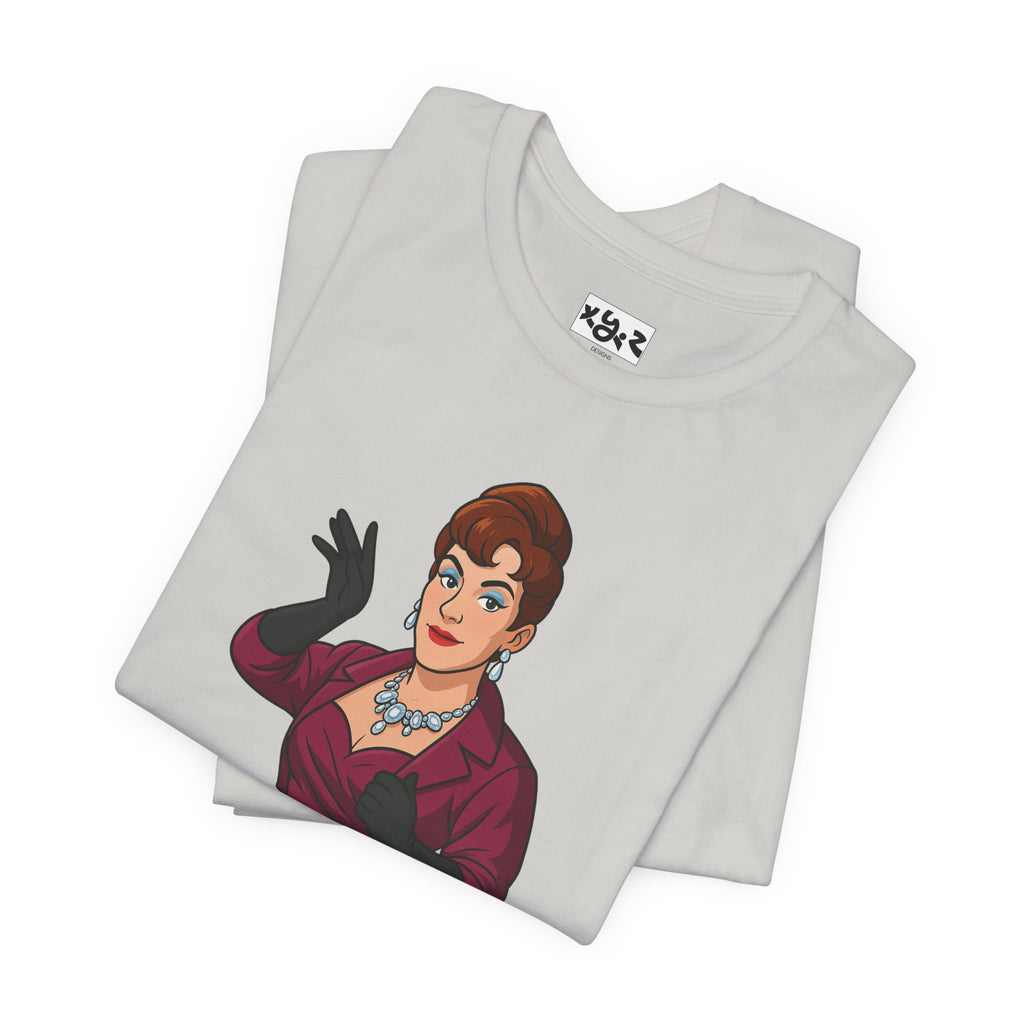 Graphic Tee — "What in gay hell?" Vintage Glam Comedy Shirt