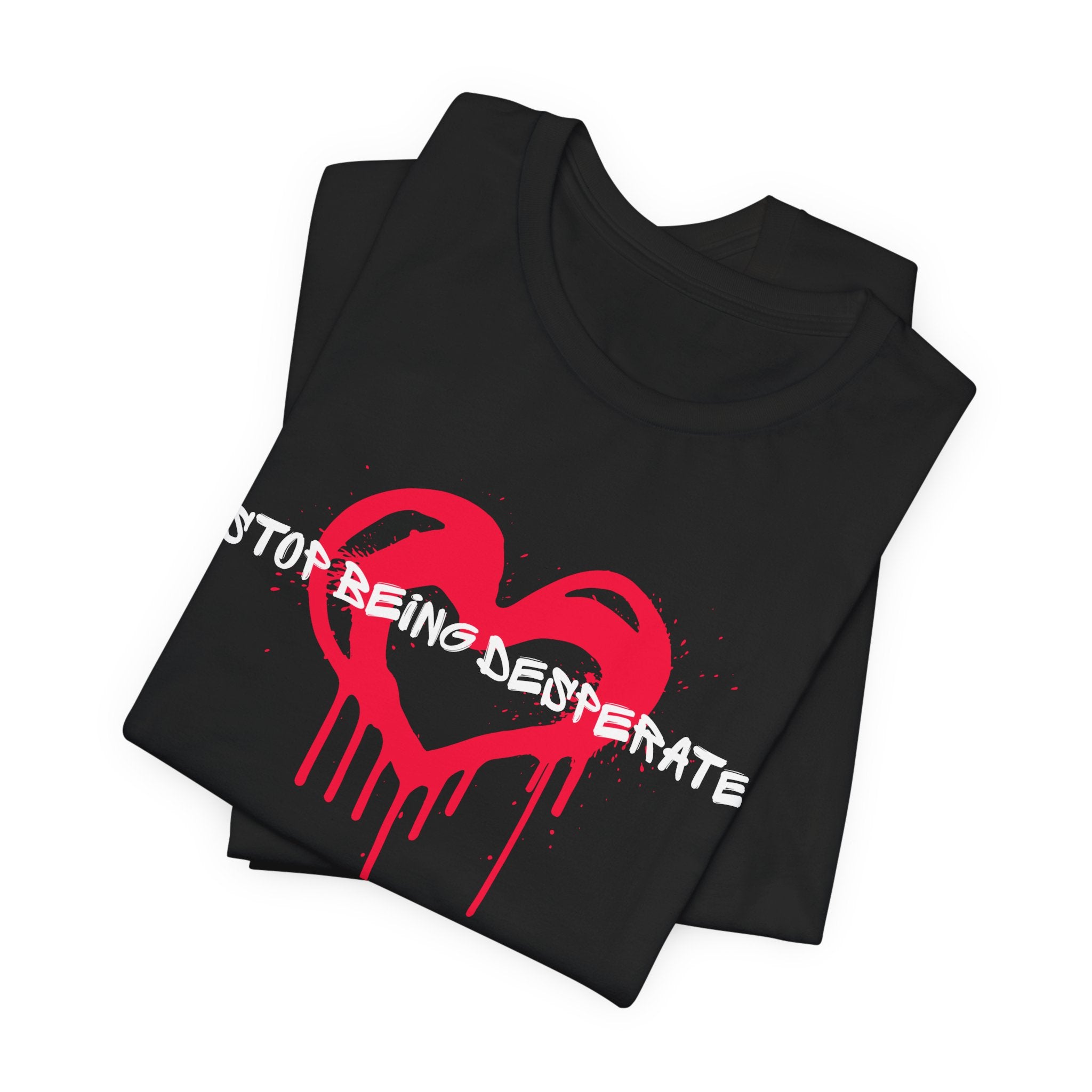 Dripping Red Heart Tee — Grunge Valentine Graphic T-Shirt
