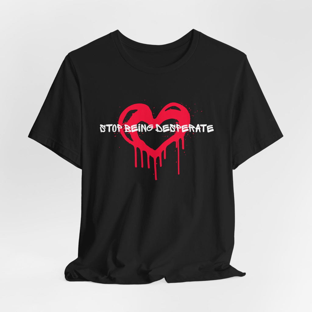 Dripping Red Heart Tee — Grunge Valentine Graphic T-Shirt