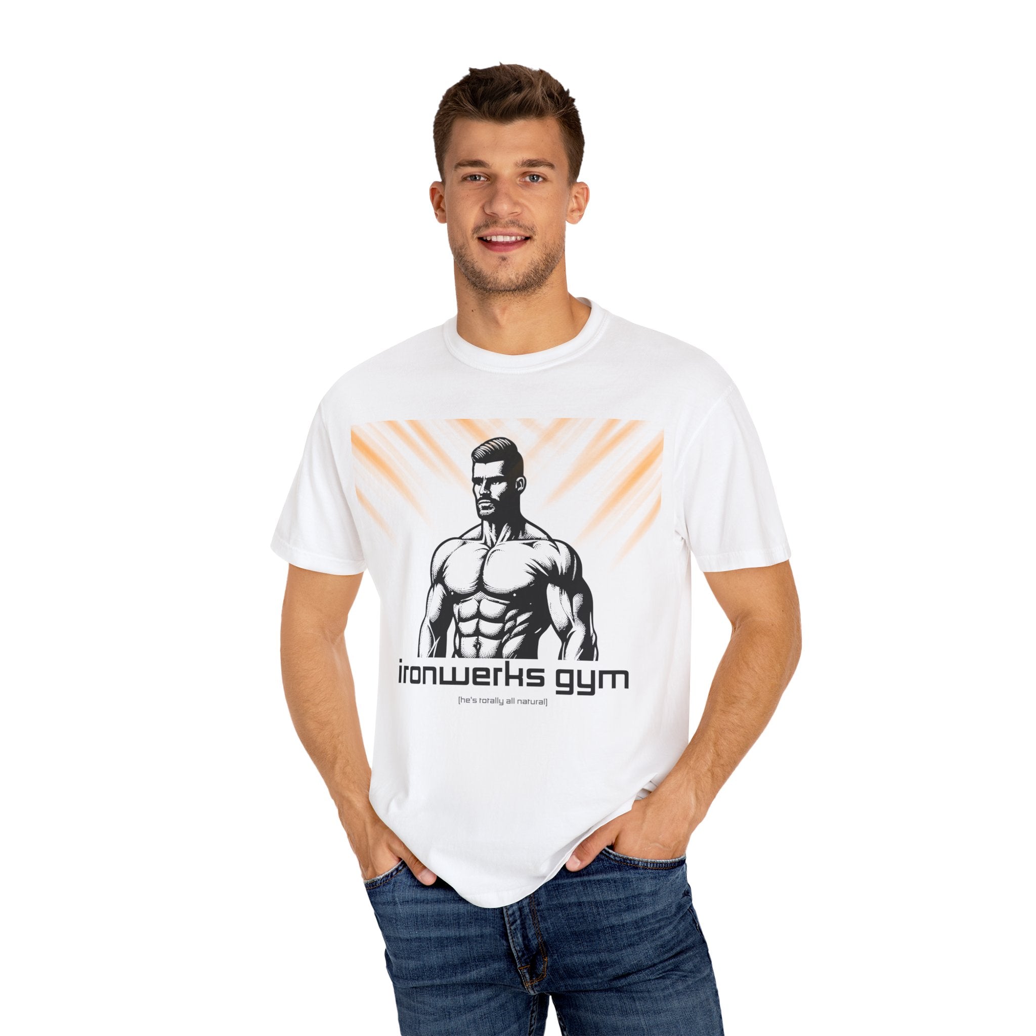 Ironwerks Gym T‑Shirt — Muscular Fitness Tee with 'ironwerks gym' Logo
