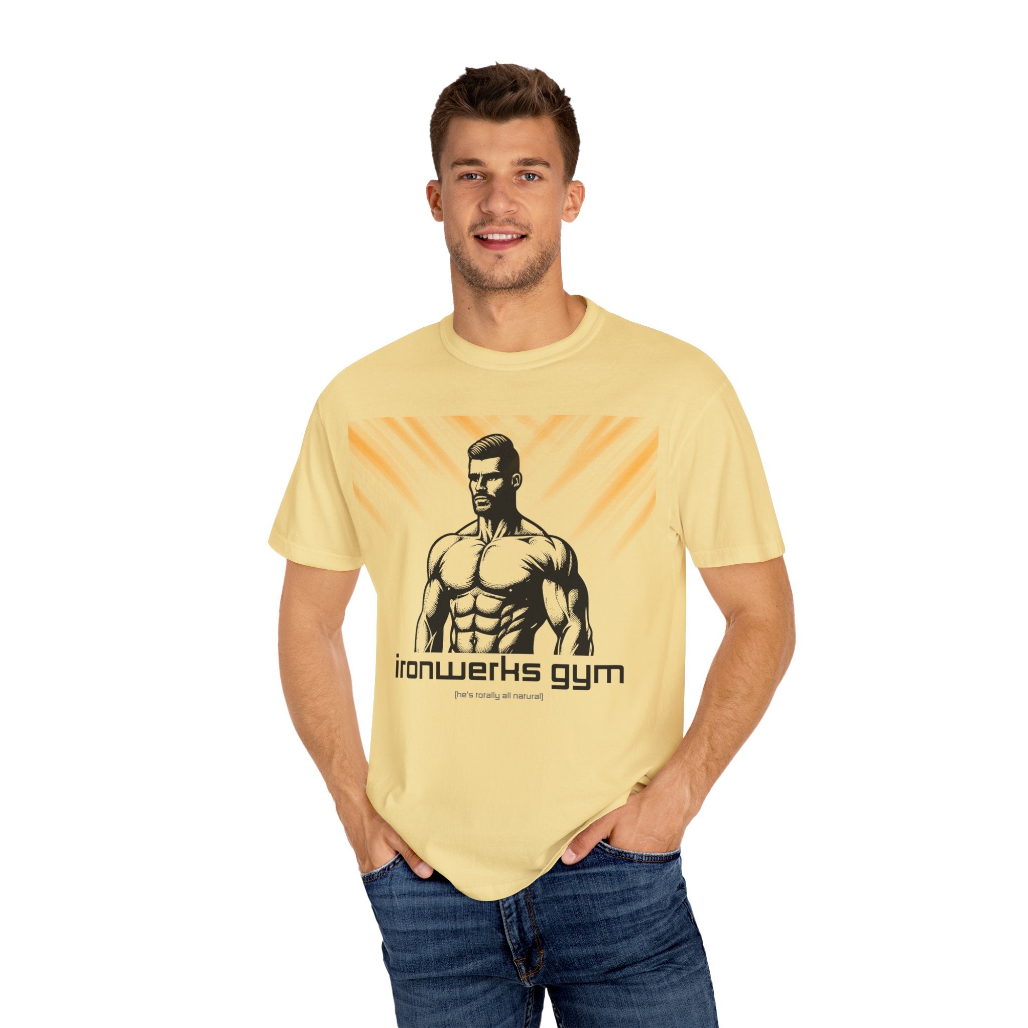 Ironwerks Gym T‑Shirt — Muscular Fitness Tee with 'ironwerks gym' Logo