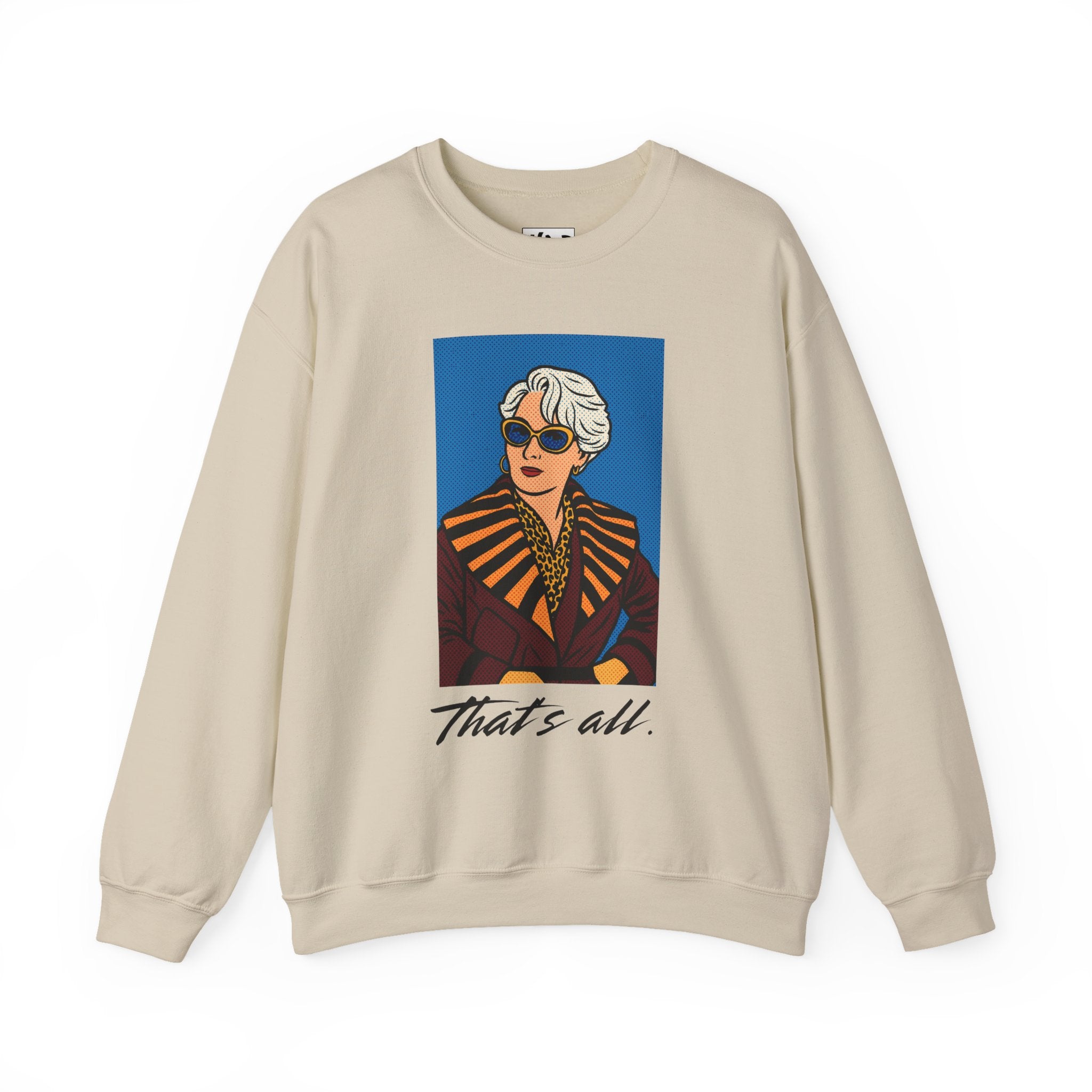 Crewneck Sweatshirt — Vintage Chic Portrait "That's all." Graphic