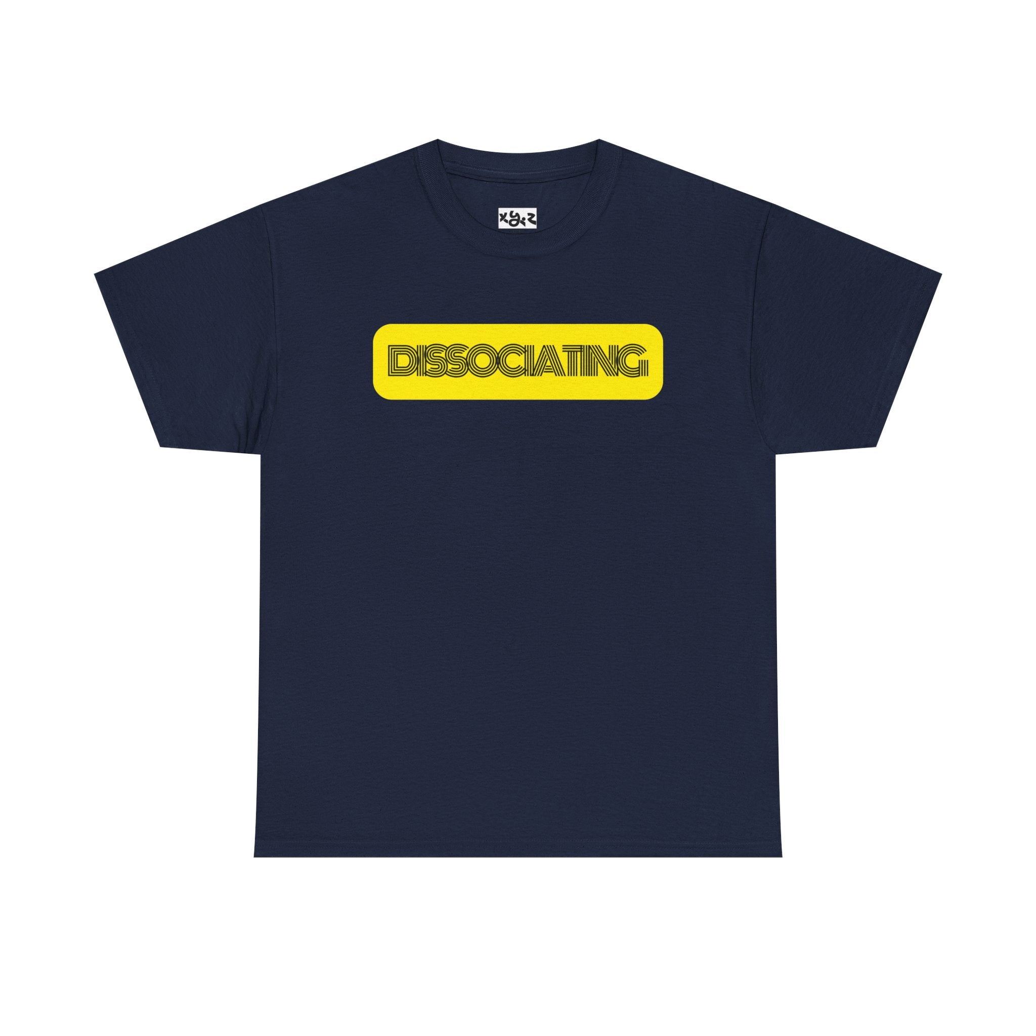 Dissociating T‑Shirt — Bold Yellow Retro Graphic Tee