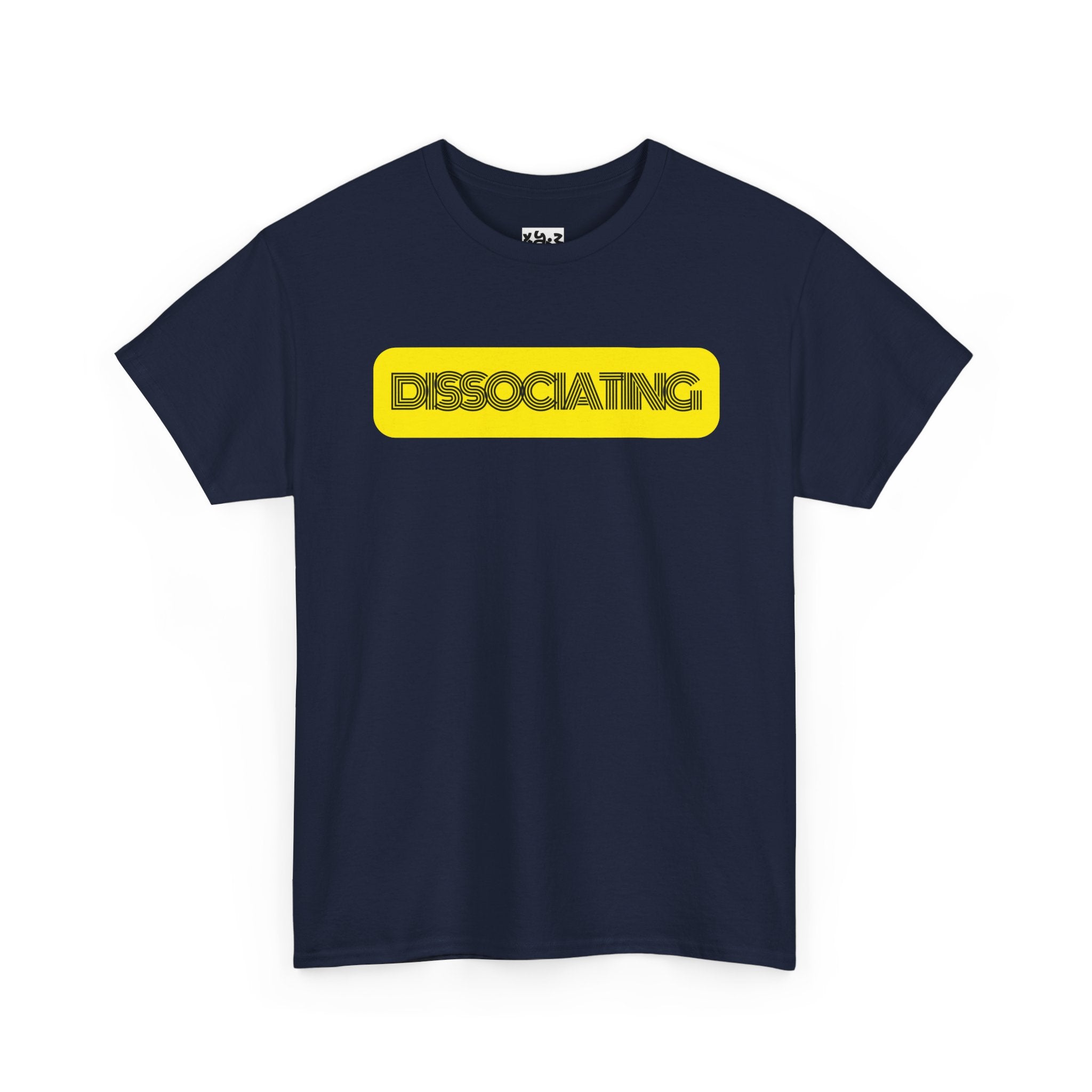 Dissociating T‑Shirt — Bold Yellow Retro Graphic Tee
