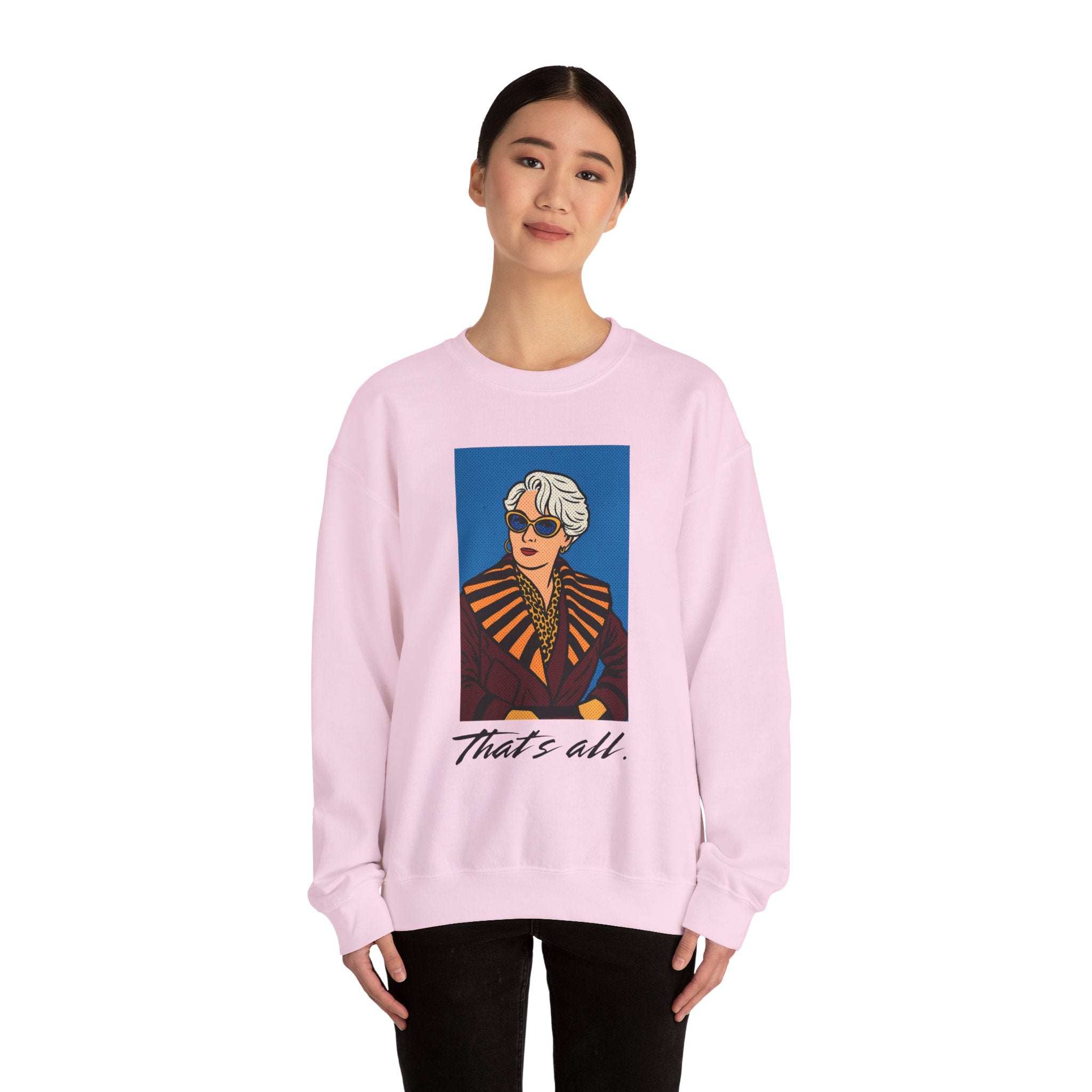 Crewneck Sweatshirt — Vintage Chic Portrait "That's all." Graphic